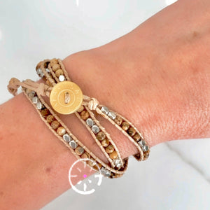 Delicate Wrap Bracelet, Jasper Stone