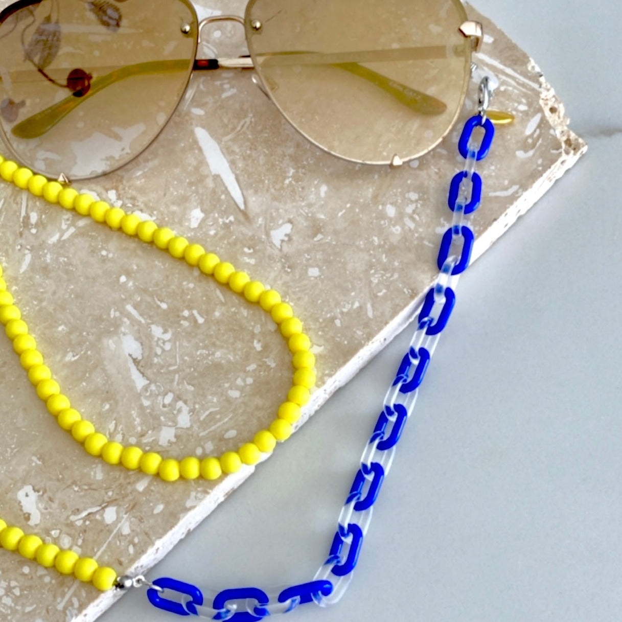 Neon Mix Yellow & Royal Blue - Sunglass chain