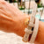 Milk Textured Leather Wrap Bracelet - Gold hardware