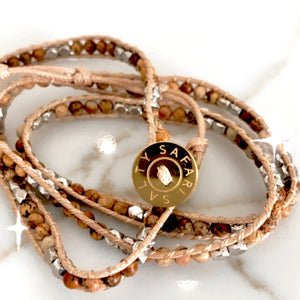 Delicate Wrap Bracelet, Jasper Stone