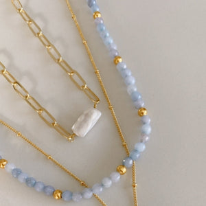 Riviera Necklace - Sky Blue Gold