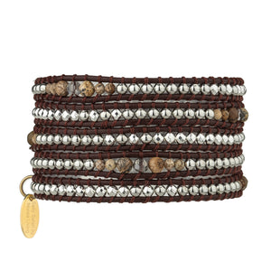 Delicate Wrap Bracelet, Mixed Coffee Hues