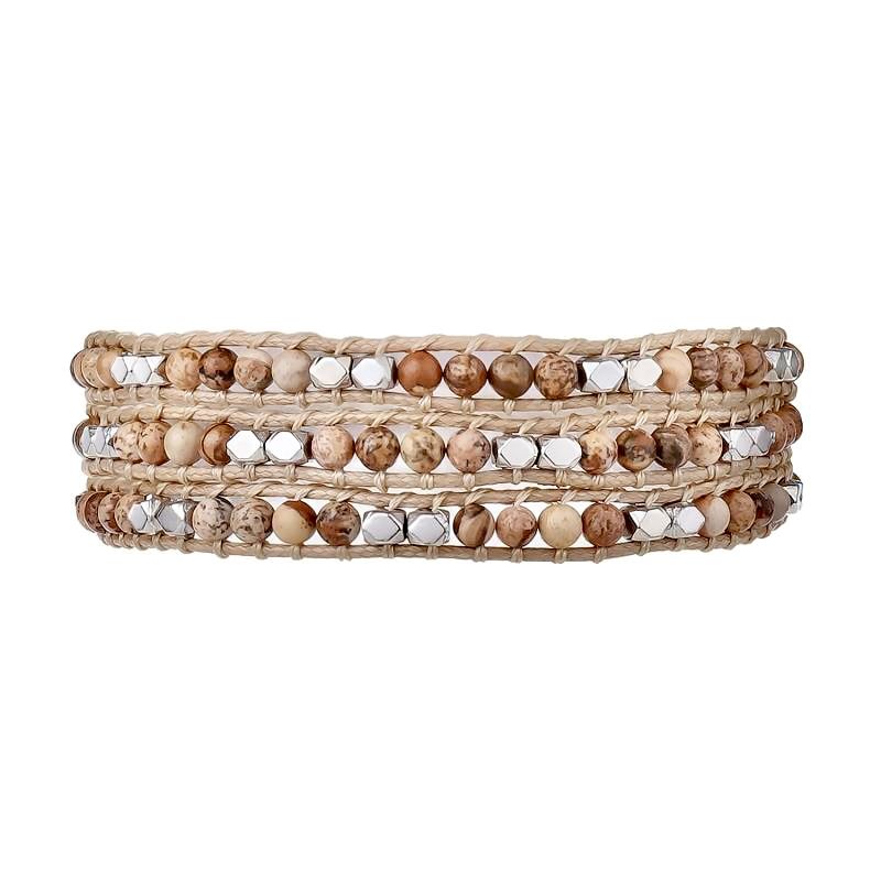 Delicate Wrap Bracelet, Jasper Stone